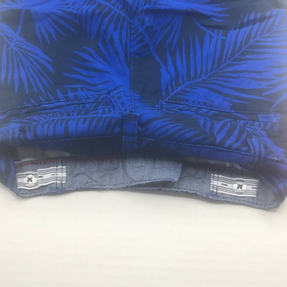 Wonder Nation Boy's Size 7 Adjustable Waist Flat Front Short Blue Palm Leaf New - Picture 13 of 13